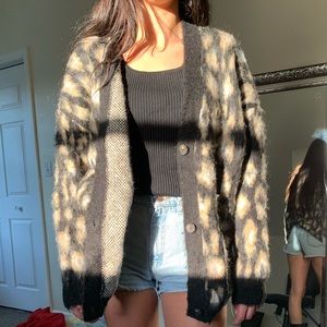 BNWT! Furry cheetah cardigan